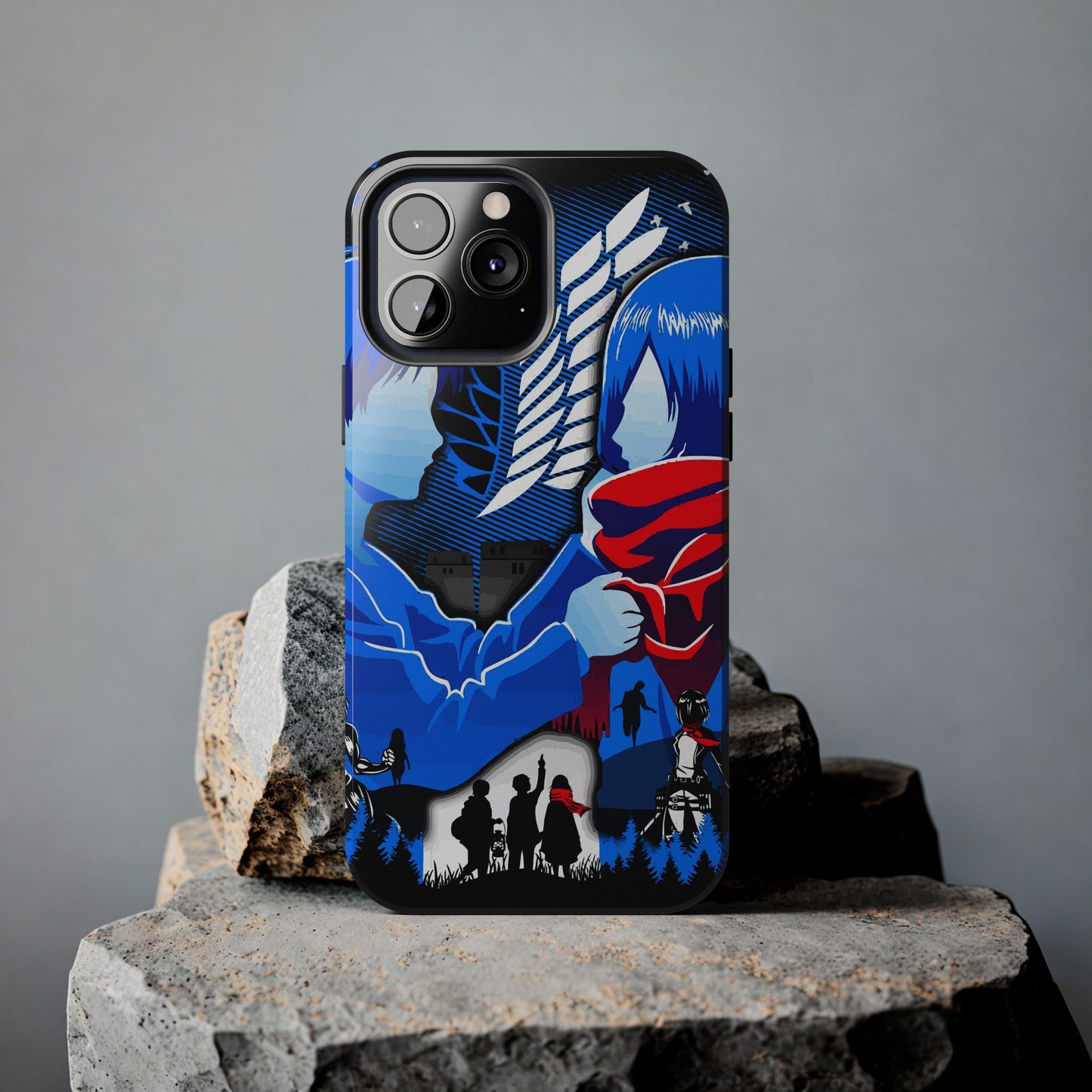Mikasa x Eren Double Layered Phone Case | Attack on Titan-Inspired Protective Anime Case