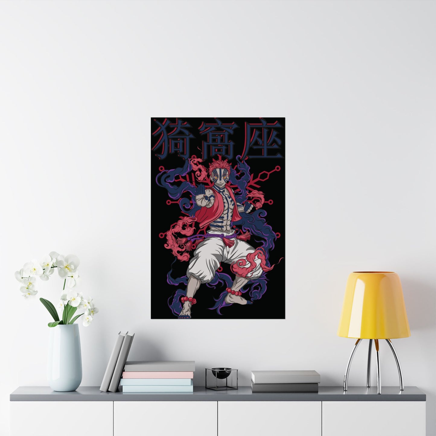 Akaza Blood Demon Art Poster | Demon Slayer-Inspired Matte Vertical Wall Art