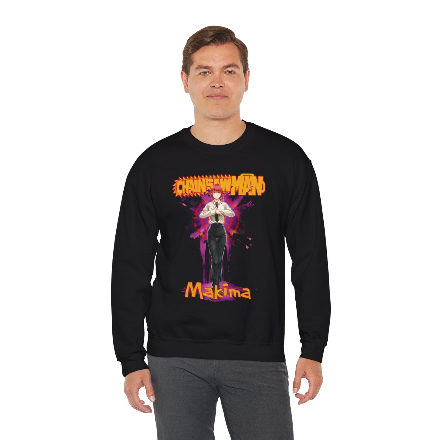Control Devil Makima Unisex Heavy Blend Crewneck Sweatshirt | Chainsaw Man Anime Pullover