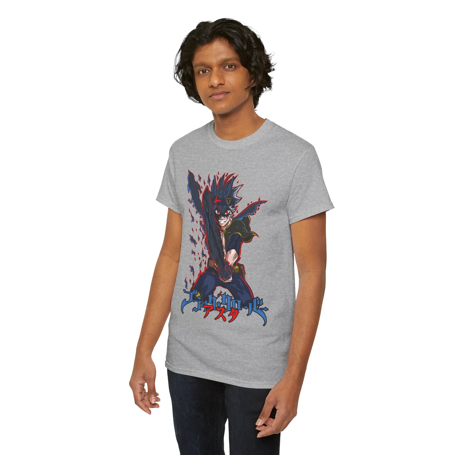 Black Asta Unisex Heavy Cotton T-Shirt | Black Clover Anime Streetwear Tee