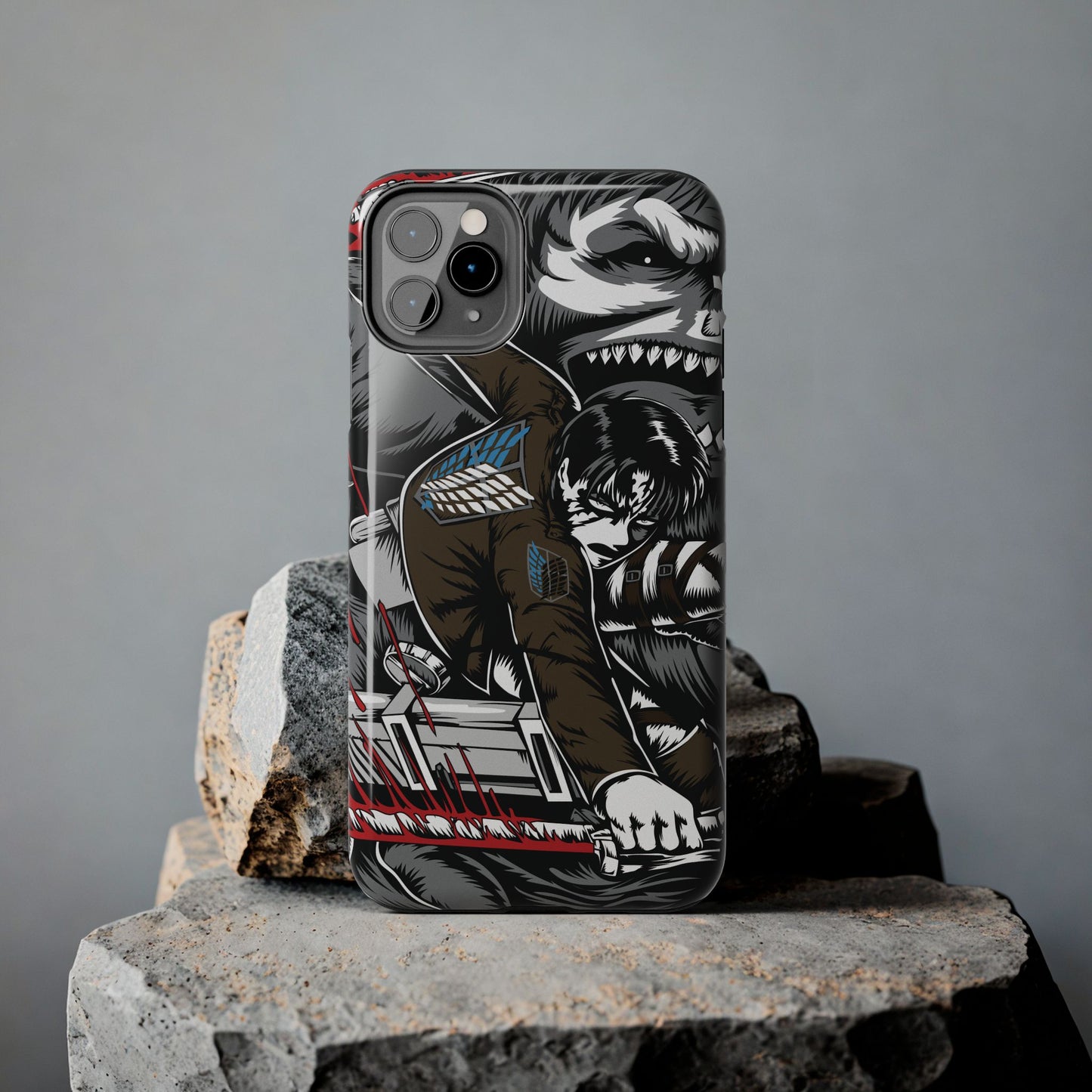 Levi vs Beast Titan Double Layered Phone Case | Attack on Titan-Inspired Protective Anime Case