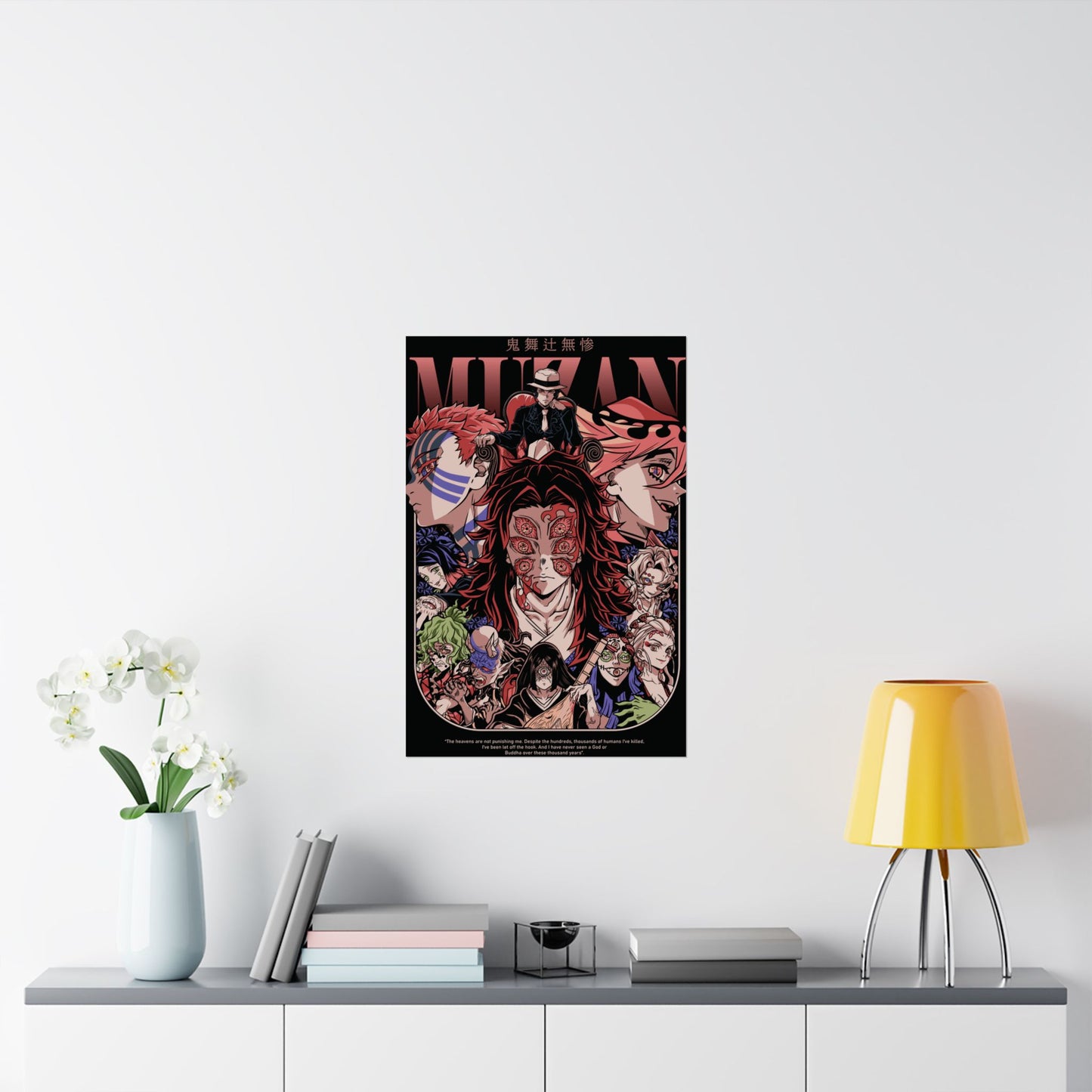 Muzan’s Upper Moons Poster | Demon Slayer-Inspired Matte Vertical Wall Art