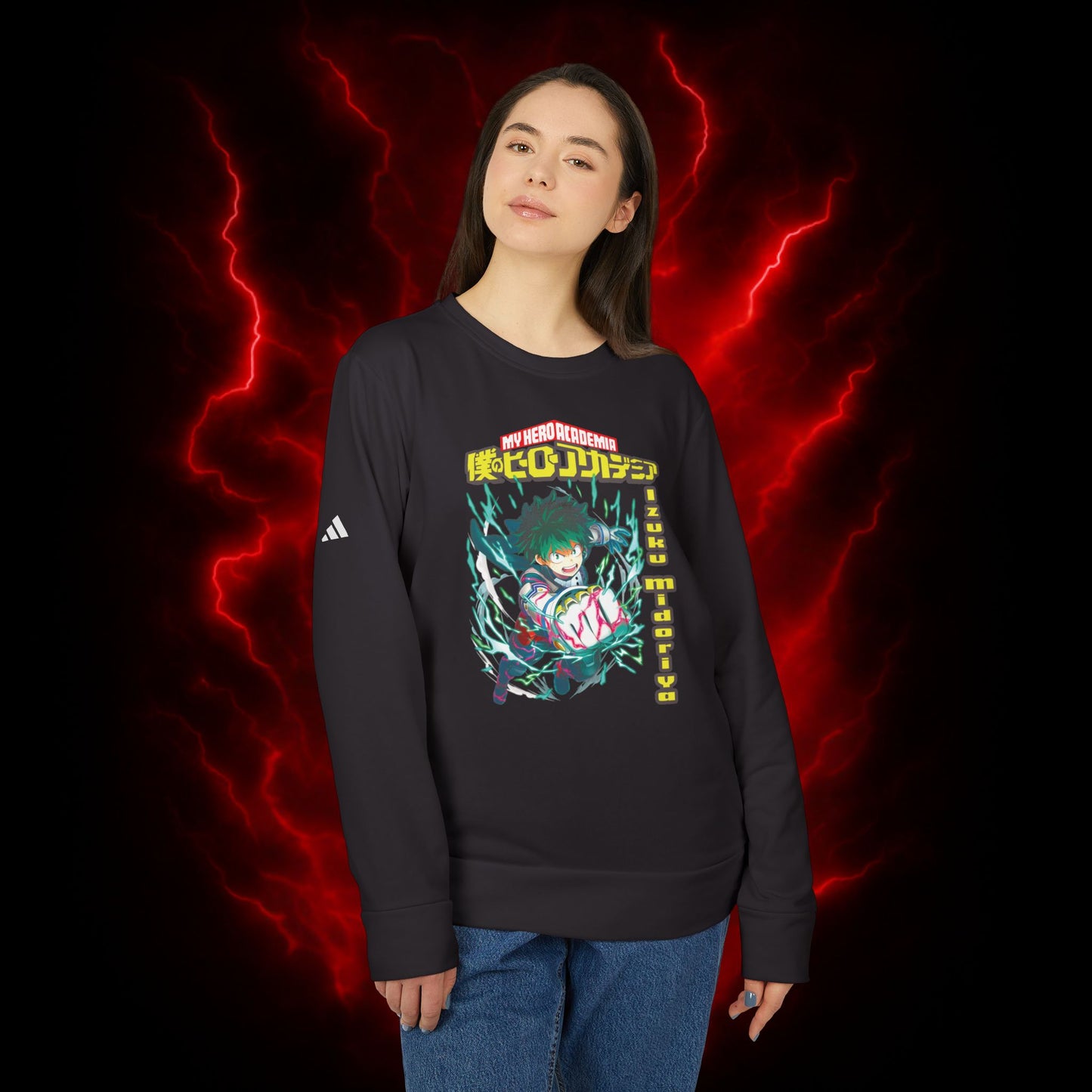 Izuku Midoriya II Adidas Unisex Fleece Crewneck Sweatshirt