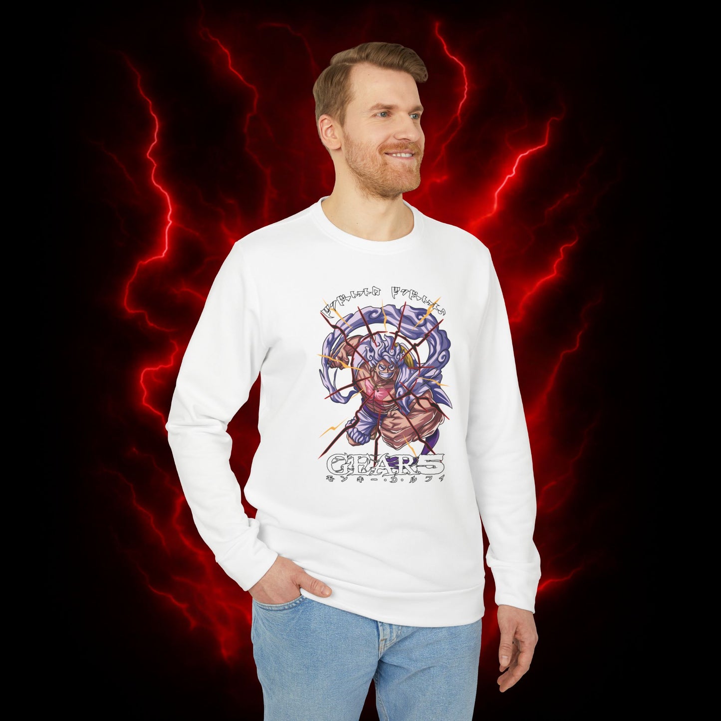 Muscle Luffy Gear 5 Adidas Unisex Fleece Crewneck Sweatshirt