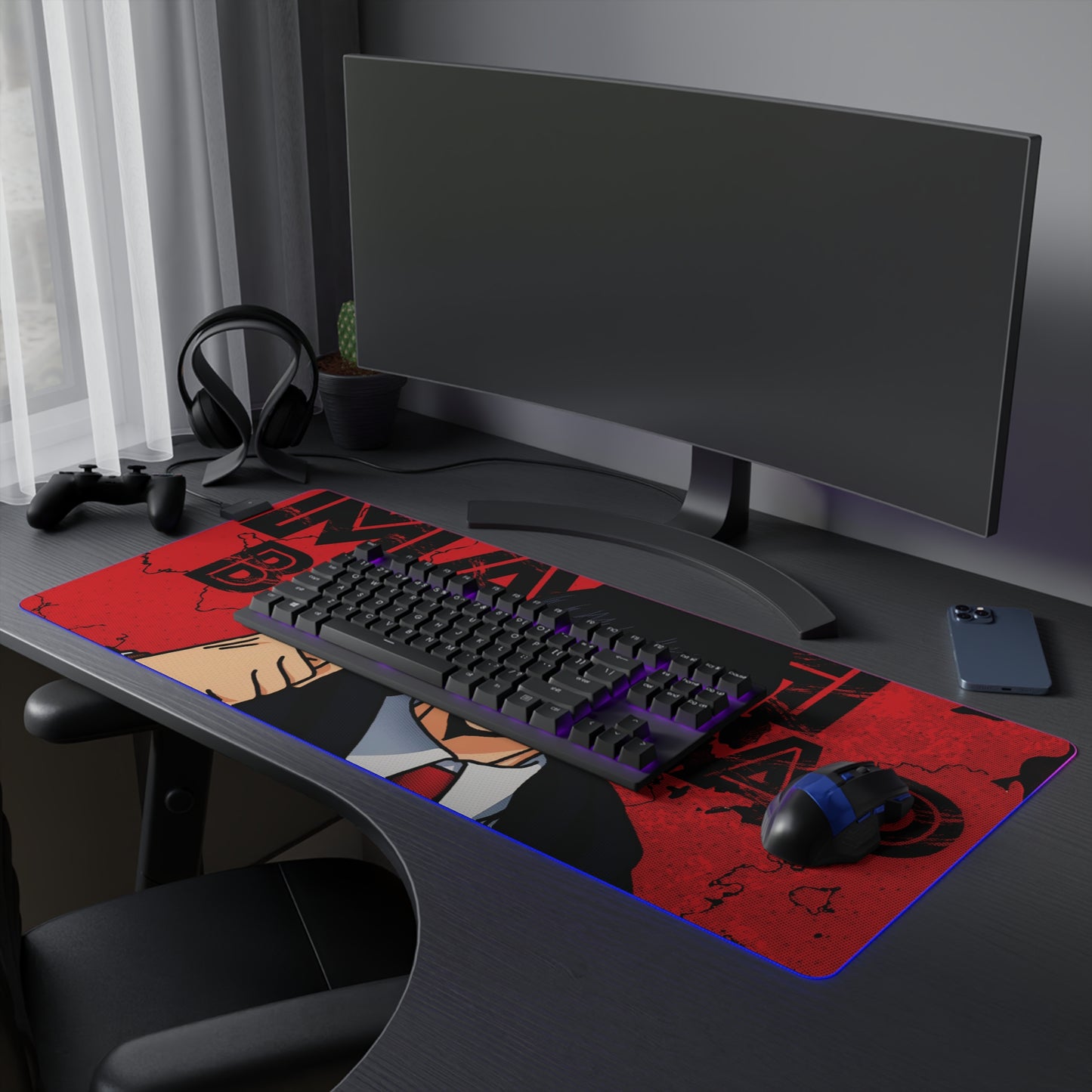 Mash Burnedead LED Gaming Mouse Pad | Mashle: Magic and Muscles RGB Desk Mat