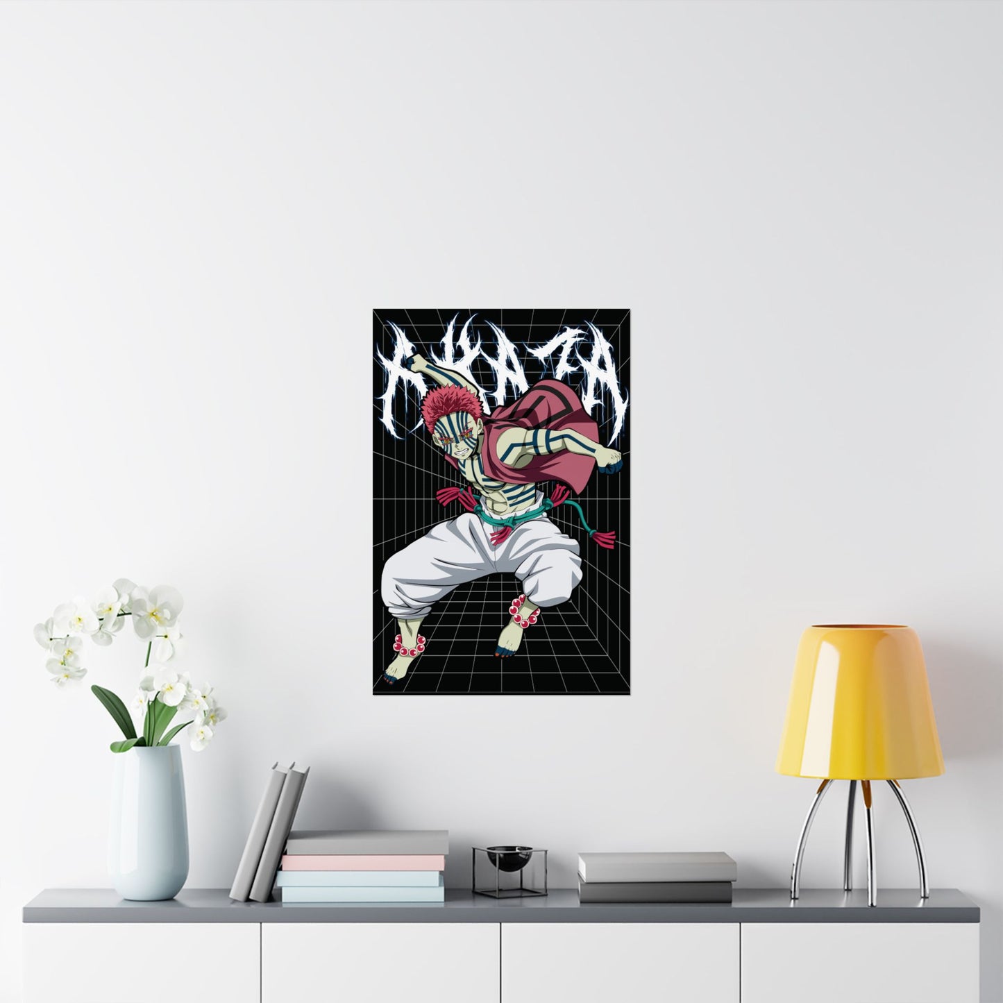 Akaza Poster | Upper Rank Three Demon Slayer Wall Art