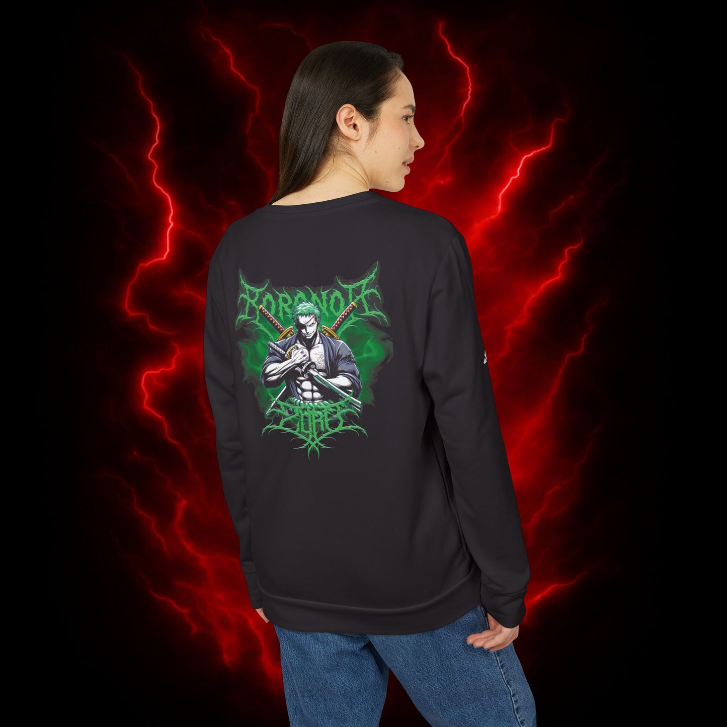 Blade King Zoro Adidas Unisex Fleece Crewneck Sweatshirt