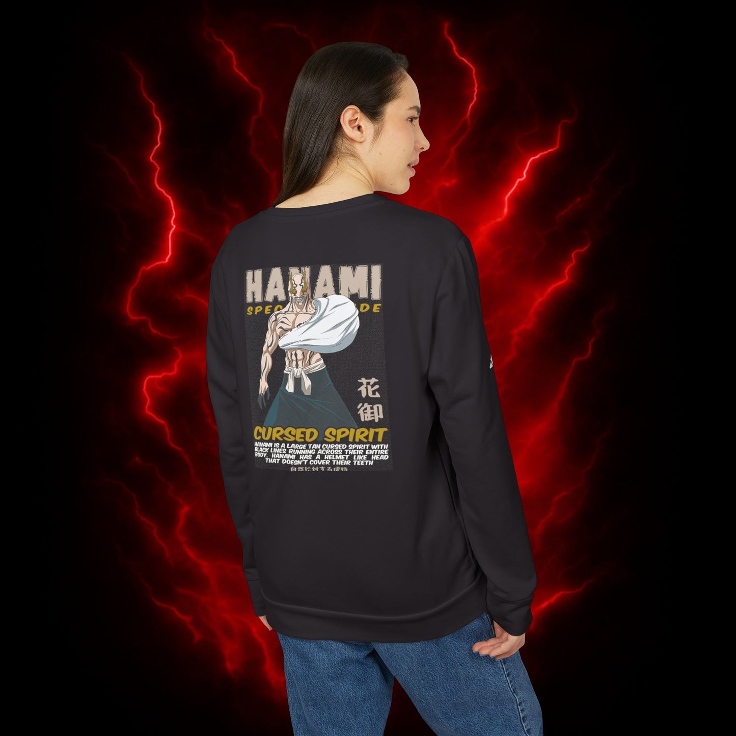 Cursed Spirit Hanami Adidas Unisex Fleece Crewneck Sweatshirt