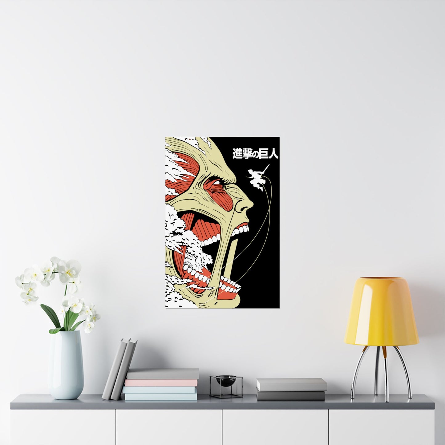 Eren vs Colossal Titan Matte Vertical Poster | Attack on Titan Anime Wall Art
