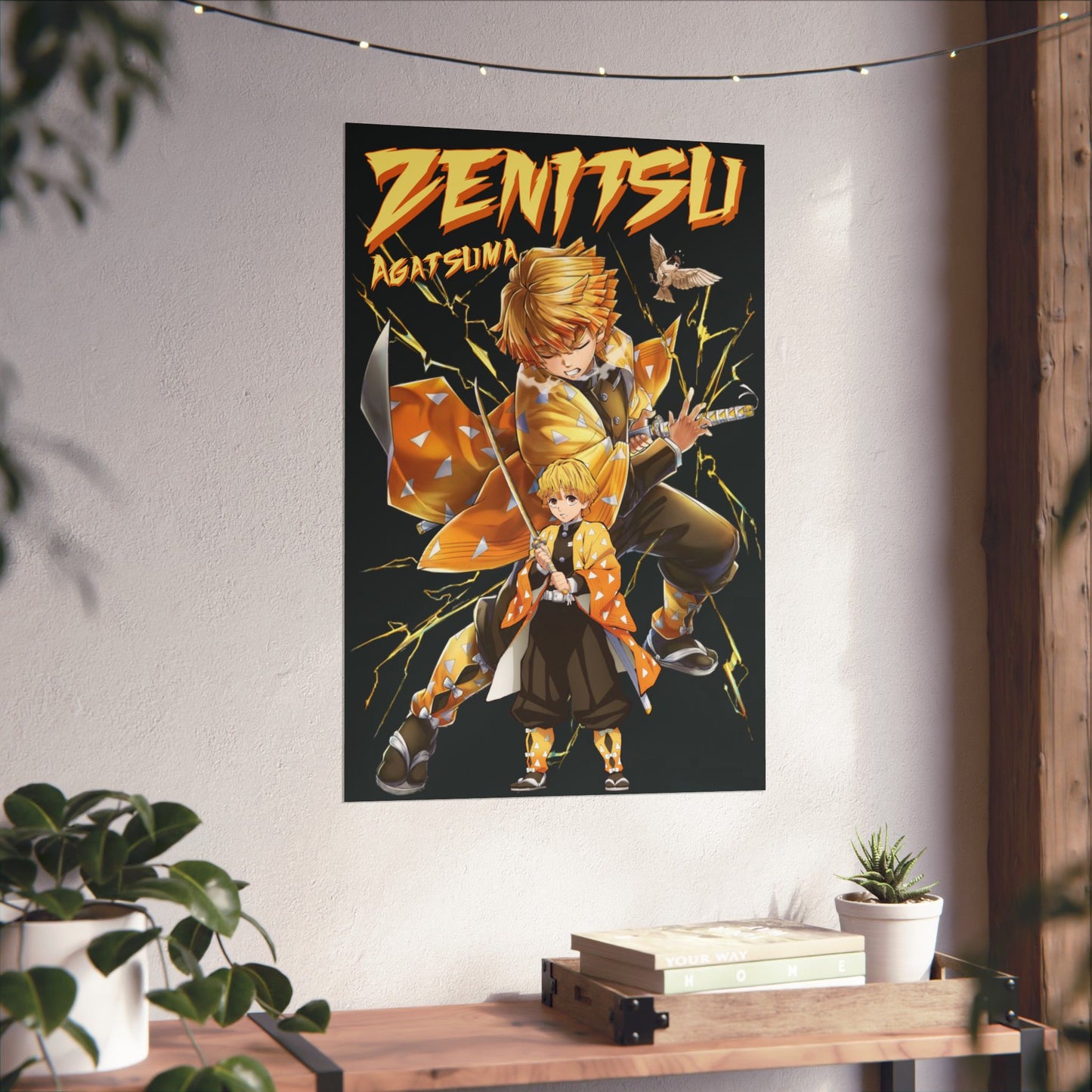 Zenitsu Agatsuma Poster | Demon Slayer Thunder Breathing Matte Wall Art