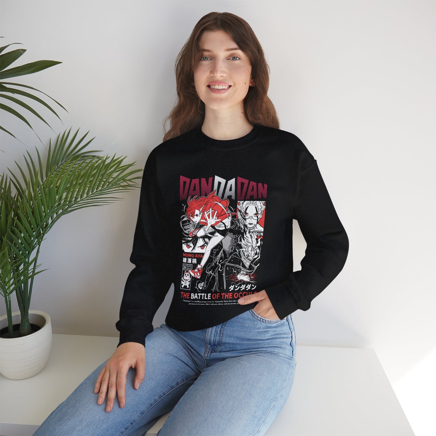 Momo Ayase “Battle Of The Occult” Unisex Heavy Crewneck | Dandadan Streetwear Sweatshirt
