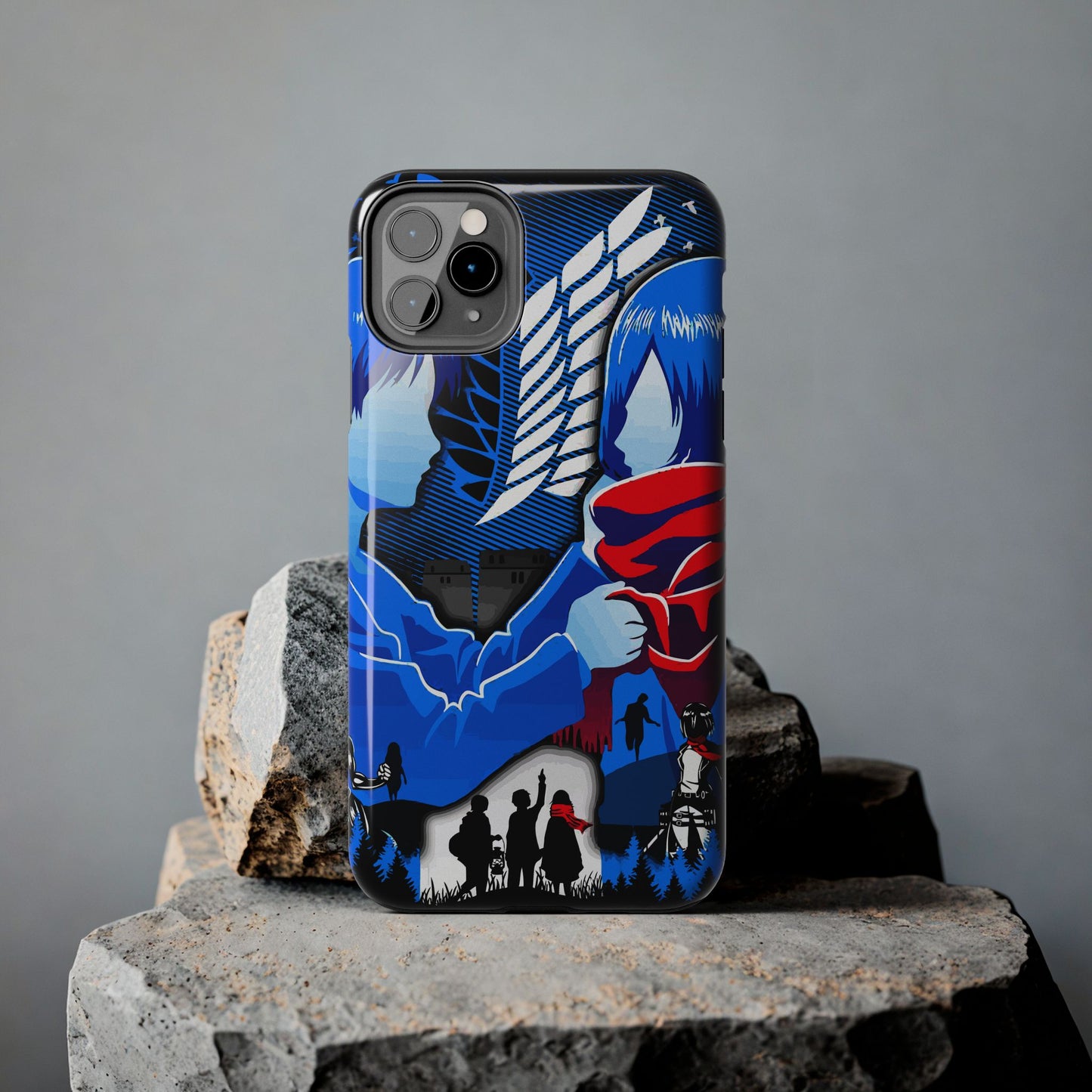 Mikasa x Eren Double Layered Phone Case | Attack on Titan-Inspired Protective Anime Case