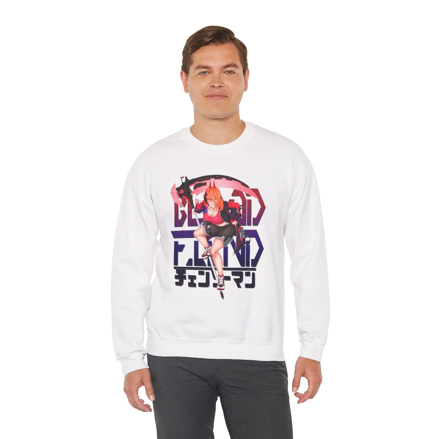 Blood Fiend Power III Unisex Heavy Blend Crewneck Sweatshirt | Chainsaw Man Anime Pullover
