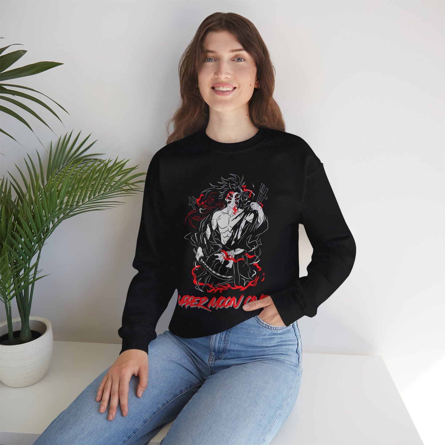 Kokushibo Crimson Aura Sweatshirt | Upper Moon One Demon Slayer Crewneck