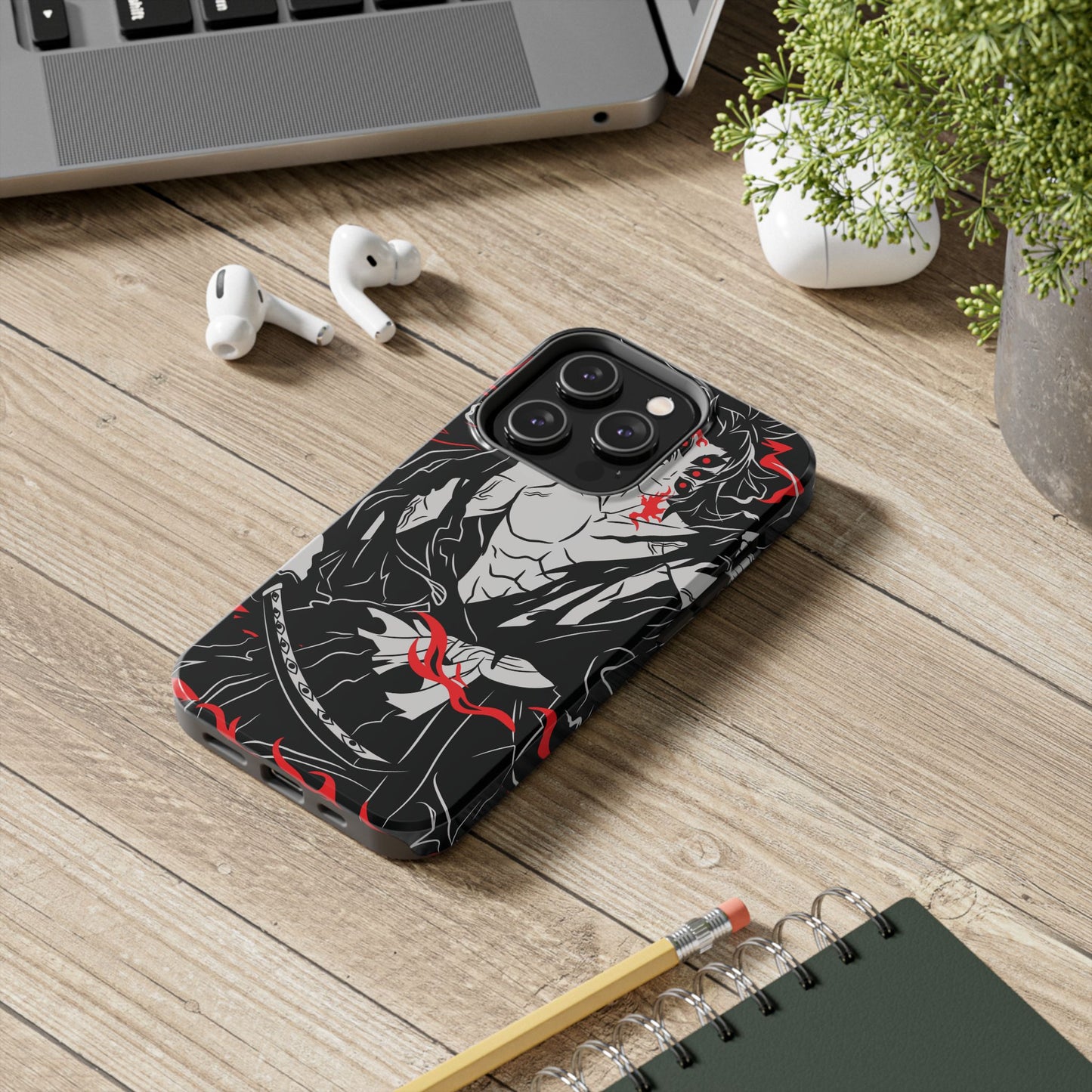 Kokushibo Crimson Aura Phone Case | Upper Moon One Demon Slayer Anime Case
