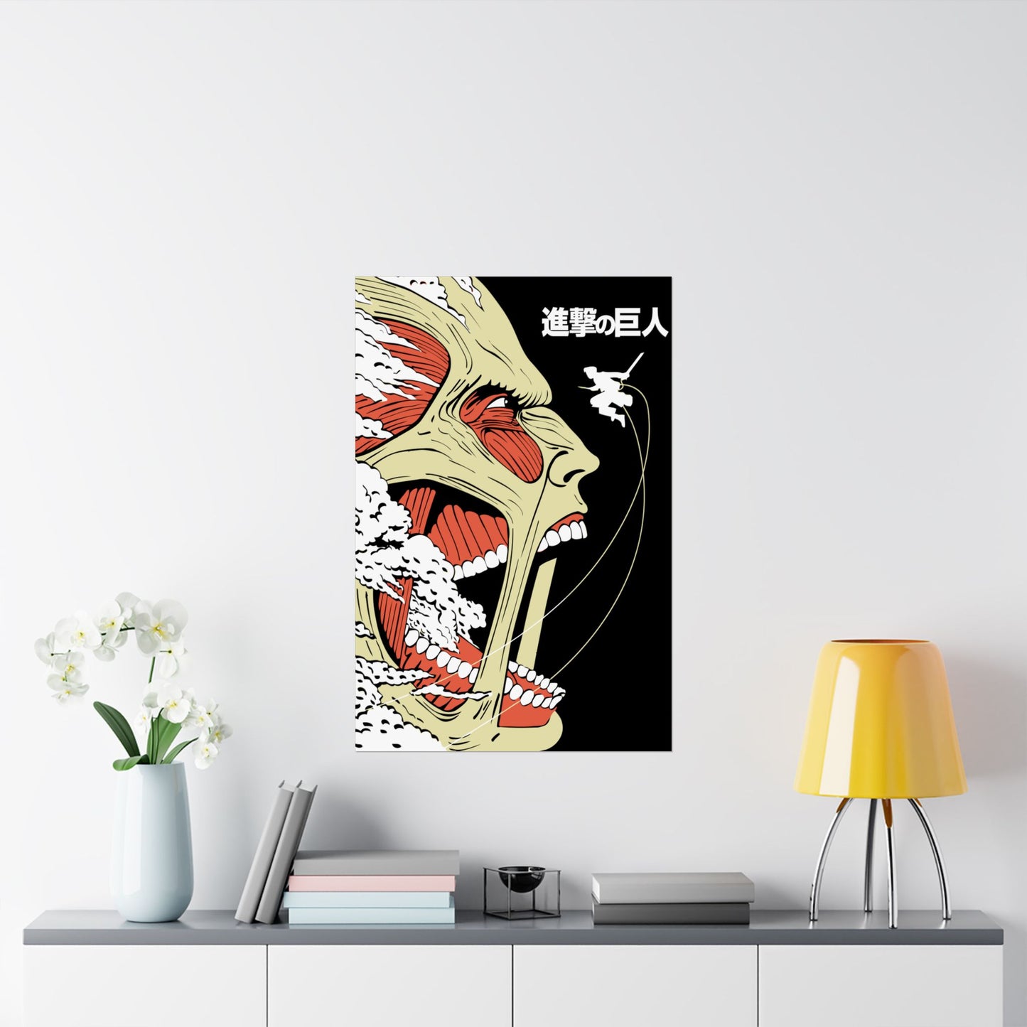Eren vs Colossal Titan Matte Vertical Poster | Attack on Titan Anime Wall Art
