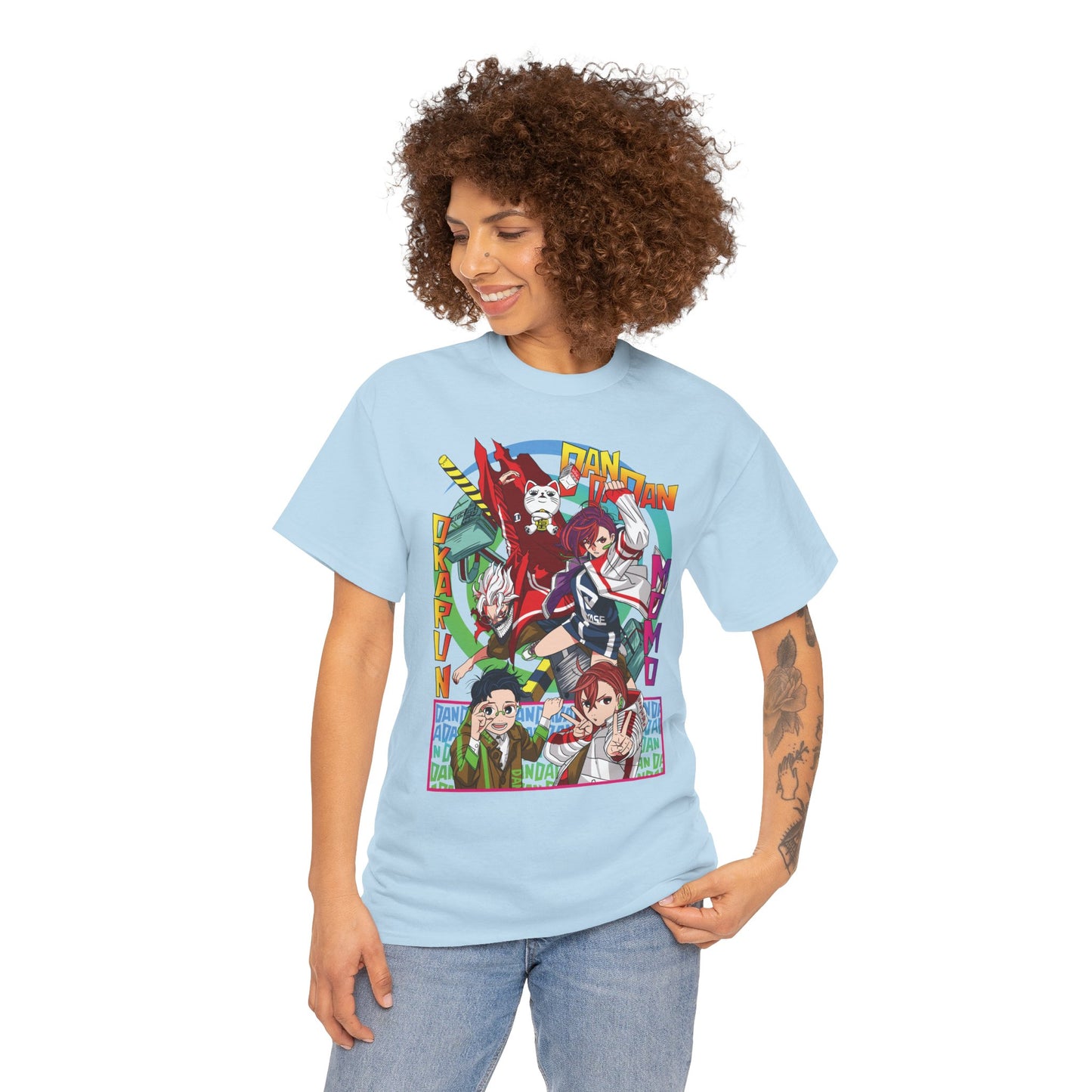 Okarun x Momo Unisex Heavy Cotton T-Shirt | Dandadan Anime Streetwear Tee