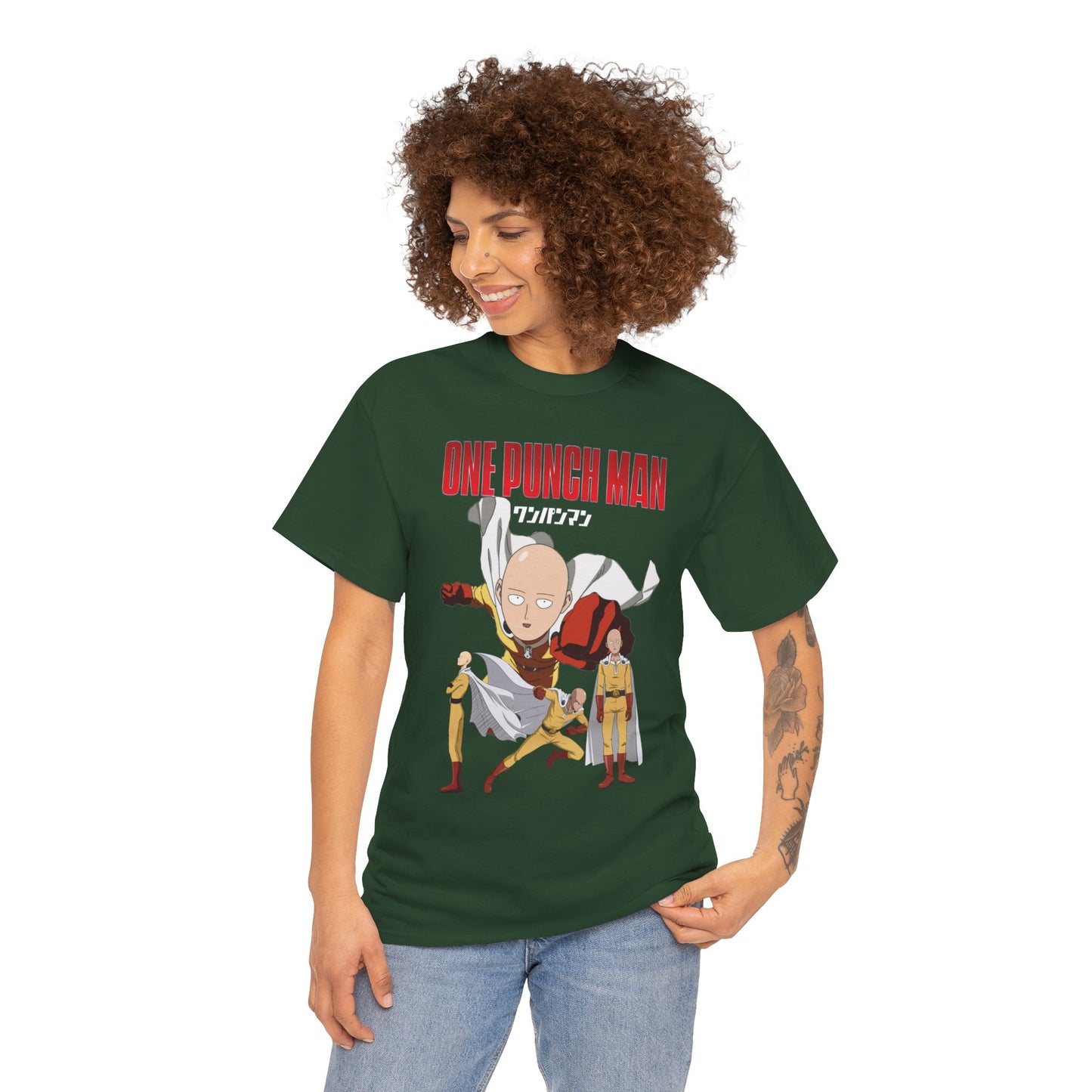 Saitama Unisex Heavy Cotton T-Shirt | One Punch Man Anime Graphic Tee