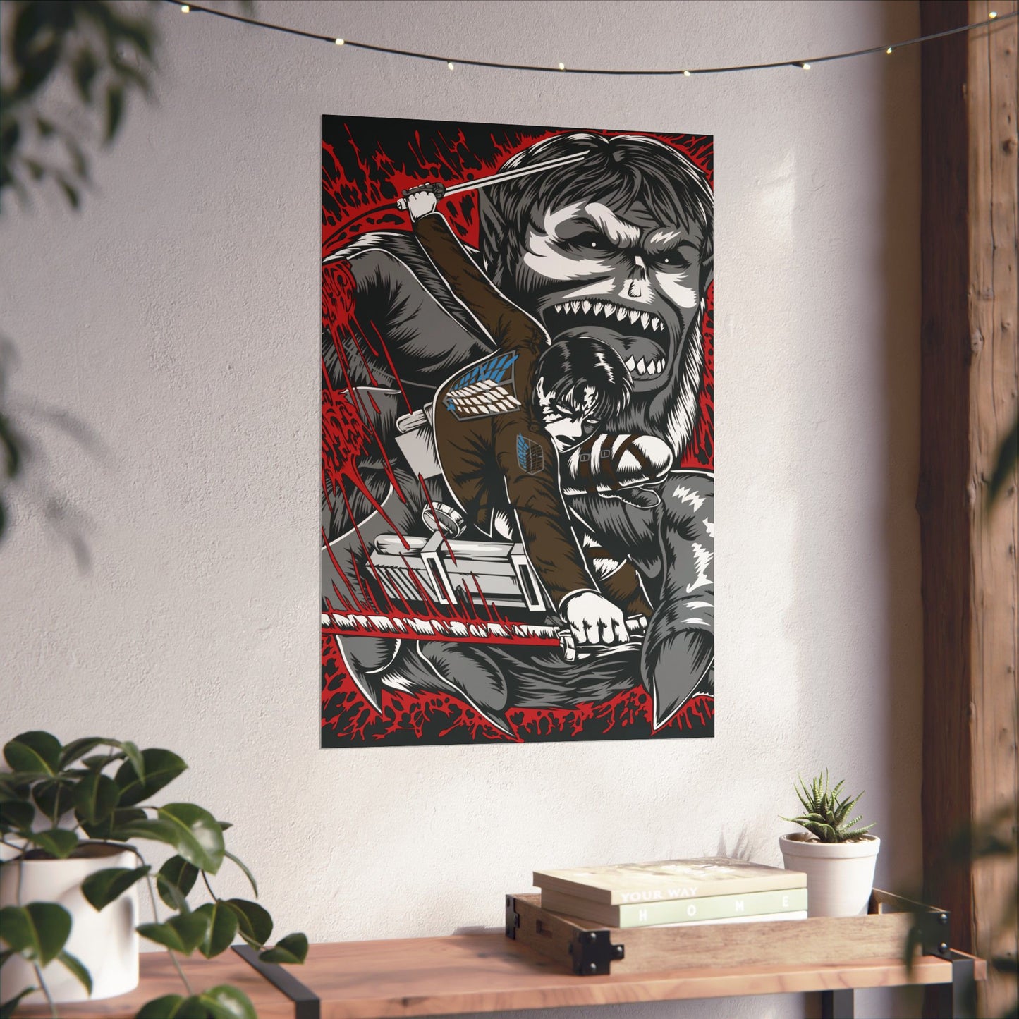 Levi vs Beast Titan Matte Vertical Poster | Attack on Titan Anime Wall Art