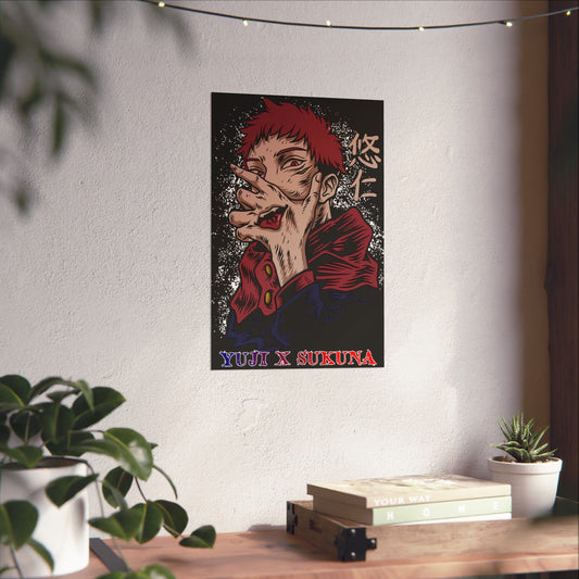 Yuji x Sukuna Matte Vertical Poster | Anime-Inspired Wall Art | Yuji Itadori & Sukuna Anime Poster | Dark Anime Decor