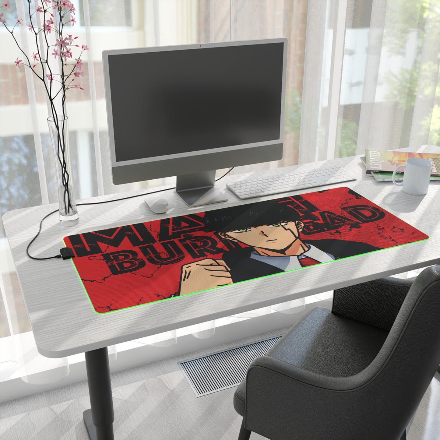 Mash Burnedead LED Gaming Mouse Pad | Mashle: Magic and Muscles RGB Desk Mat