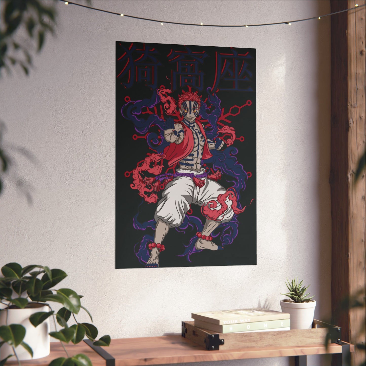 Akaza Blood Demon Art Poster | Demon Slayer-Inspired Matte Vertical Wall Art