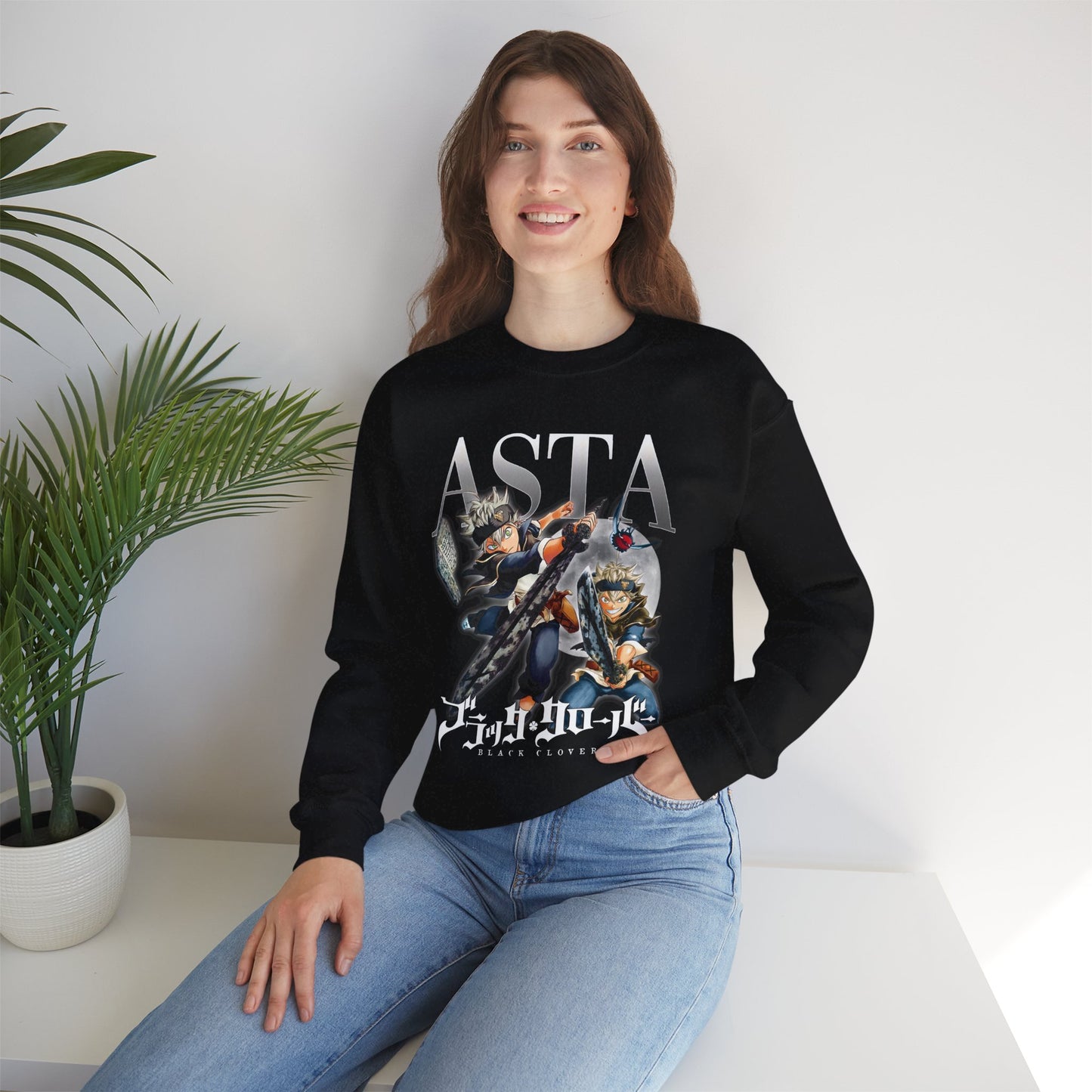 Asta “No Magic, No Limits” Unisex Heavy Crewneck | Black Clover Streetwear Sweatshirt