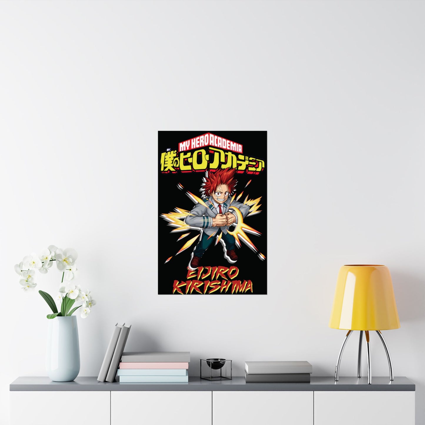 Eijiro Kirishima Vertical Matte Poster | Anime-Inspired Wall Art | Red Riot Room Decor