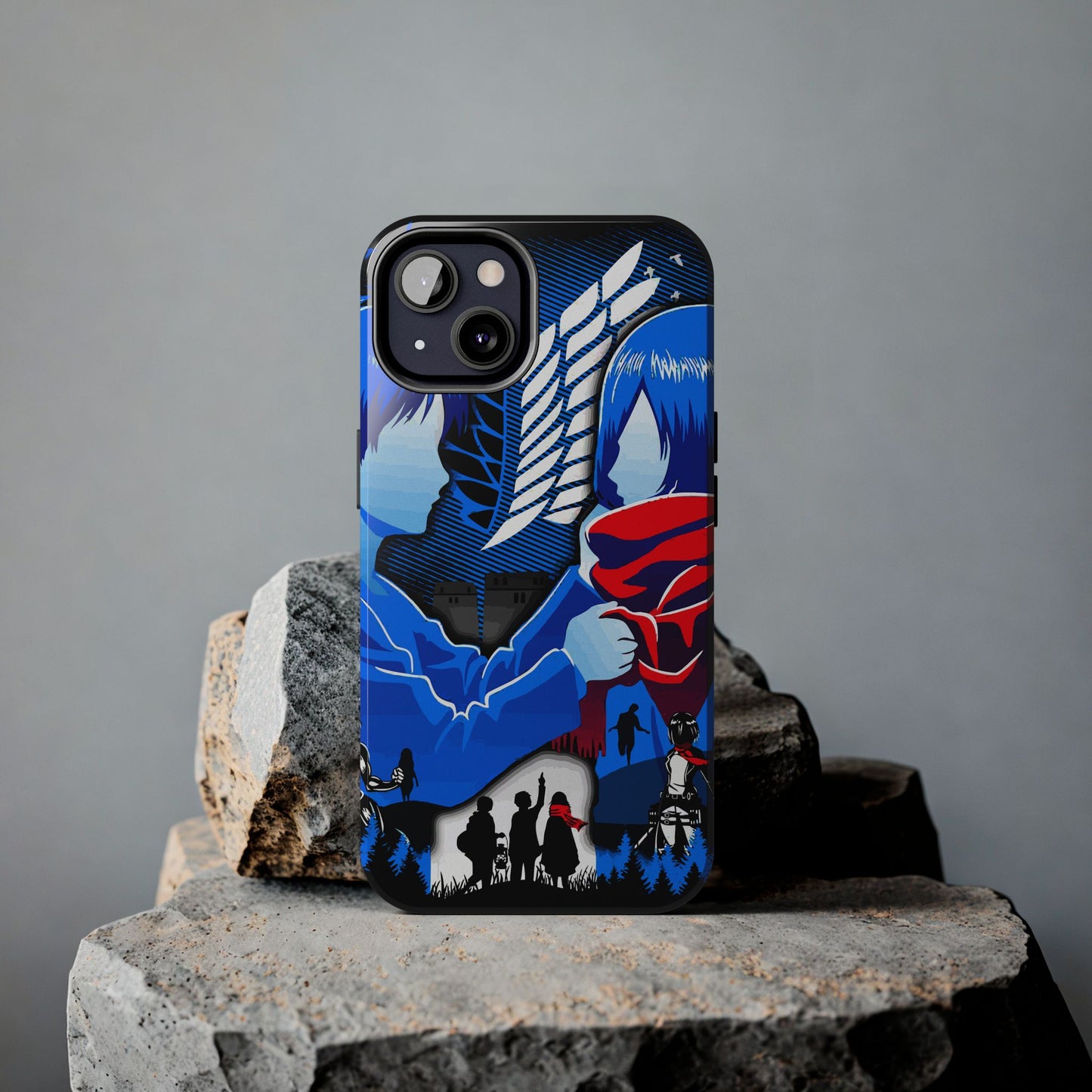 Mikasa x Eren Double Layered Phone Case | Attack on Titan-Inspired Protective Anime Case