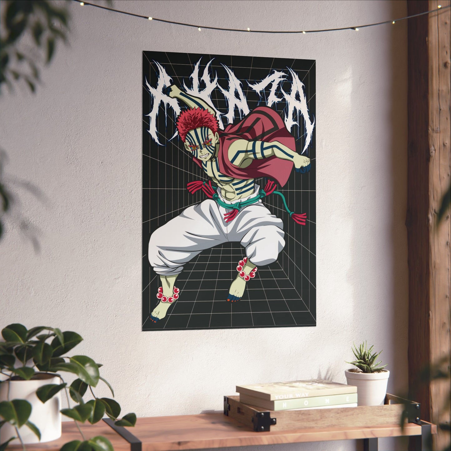 Akaza Poster | Upper Rank Three Demon Slayer Wall Art