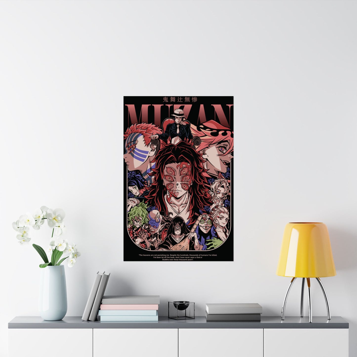 Muzan’s Upper Moons Poster | Demon Slayer-Inspired Matte Vertical Wall Art