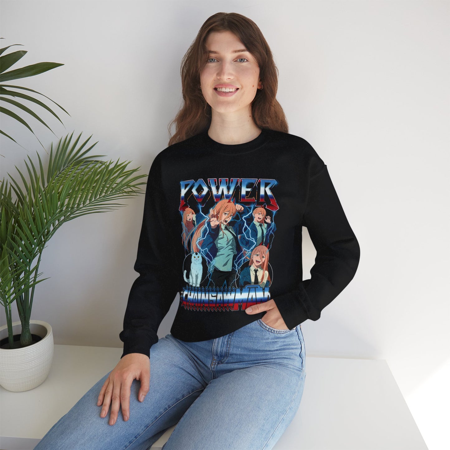 Blood Fiend Power II Unisex Heavy Blend Crewneck Sweatshirt | Chainsaw Man Anime Pullover