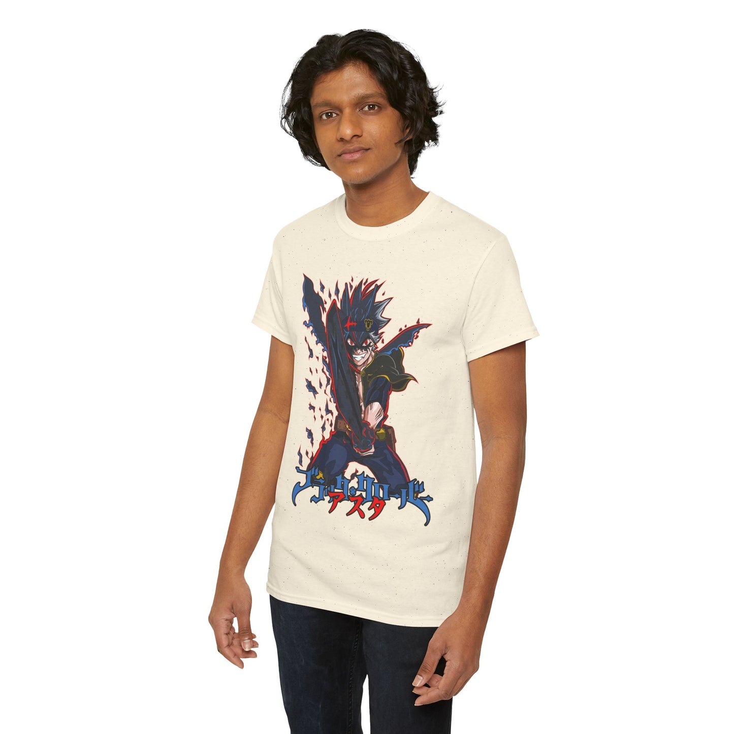 Black Asta Unisex Heavy Cotton T-Shirt | Black Clover Anime Streetwear Tee