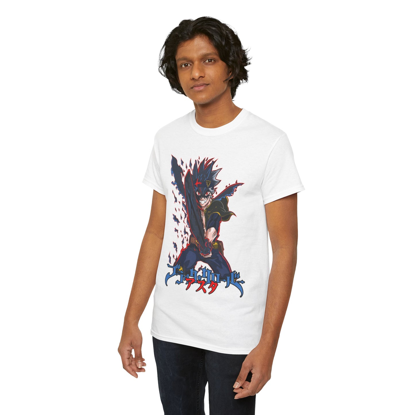 Black Asta Unisex Heavy Cotton T-Shirt | Black Clover Anime Streetwear Tee