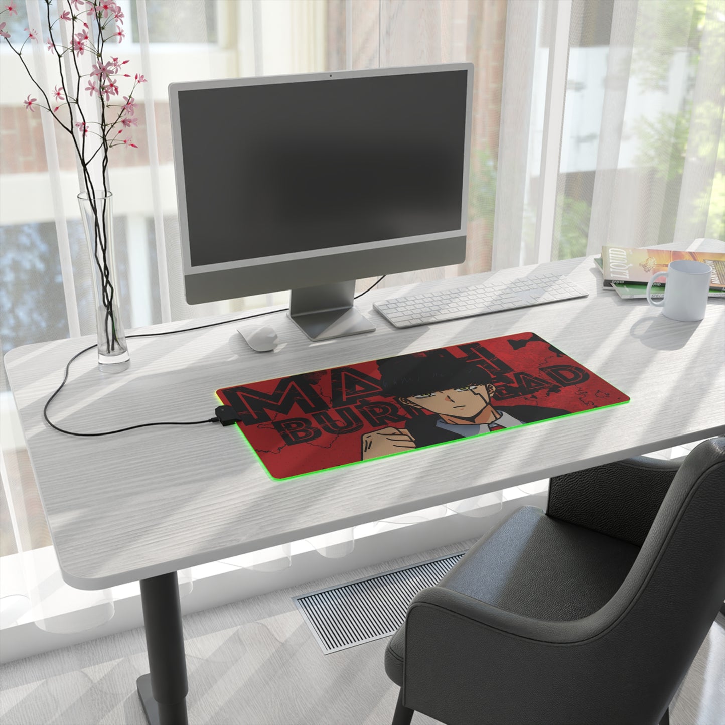 Mash Burnedead LED Gaming Mouse Pad | Mashle: Magic and Muscles RGB Desk Mat
