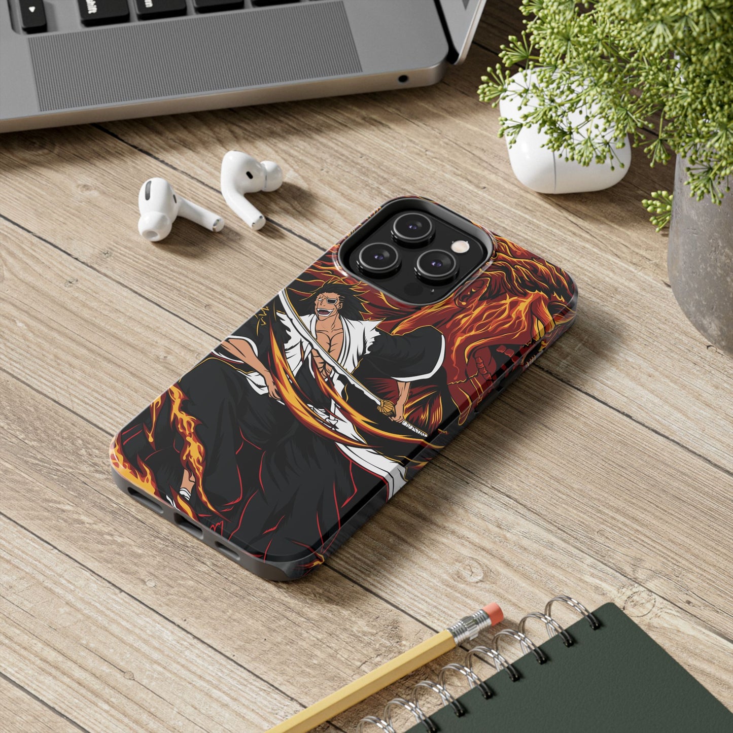 Genryūsai Yamamoto Flame Bankai Double Layered Phone Case | Bleach-Inspired Protective Anime Case