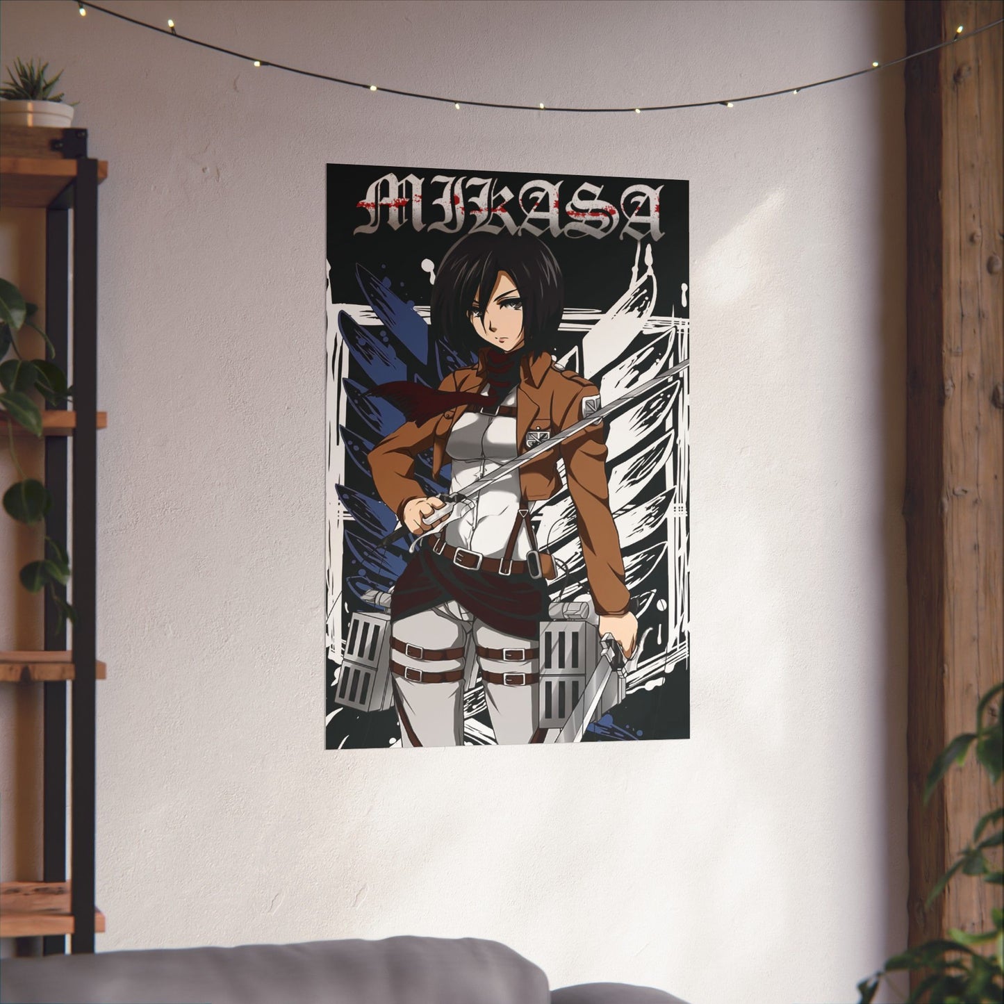Mikasa Ackerman Matte Vertical Poster | Attack on Titan Anime Wall Art