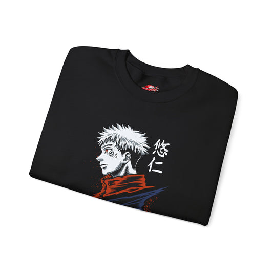 Yuji & Sukuna Duality Crewneck Sweatshirt | Anime-Inspired Streetwear Graphic Sweatshirt | Yuji Itadori vs Sukuna Streetwear