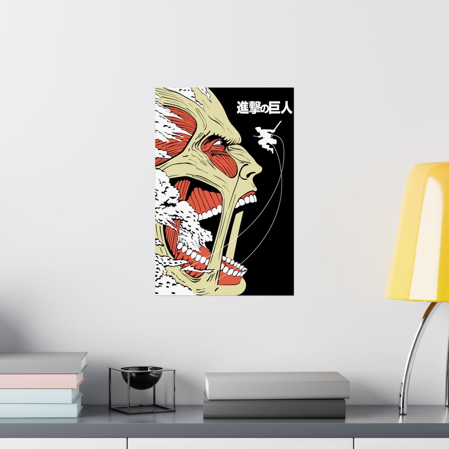 Eren vs Colossal Titan Matte Vertical Poster | Attack on Titan Anime Wall Art