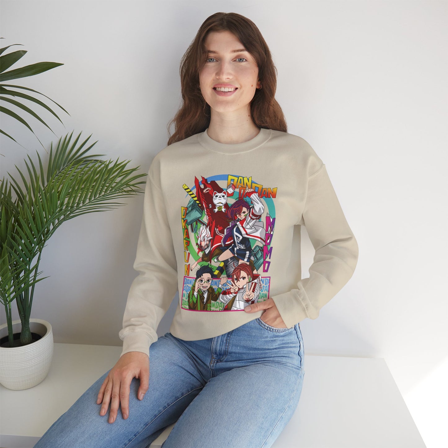Okarun x Momo Unisex Heavy Crewneck | Dandadan Anime Streetwear Sweatshirt