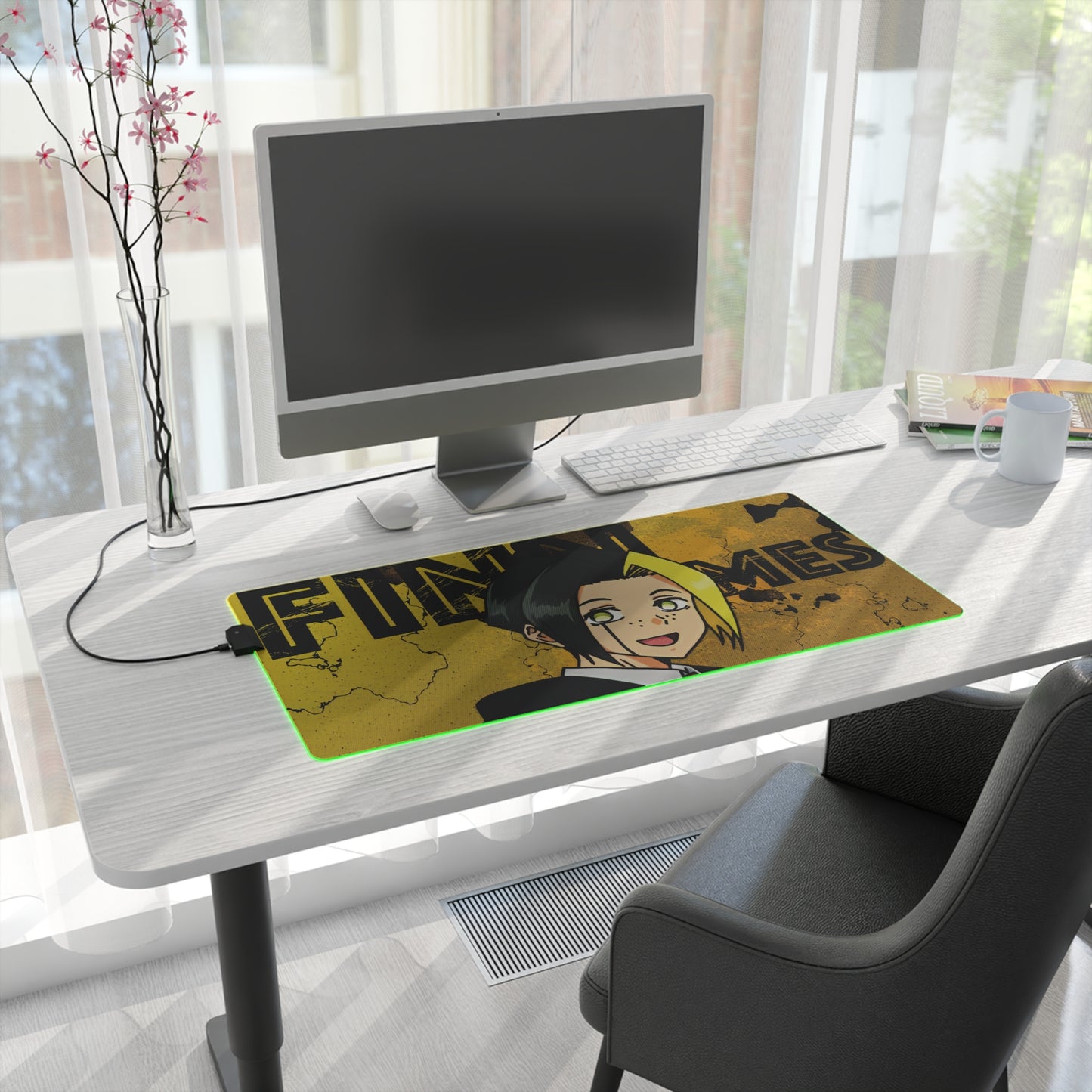 Finn Ames LED Gaming Mouse Pad | Mashle: Magic and Muscles RGB Desk Mat