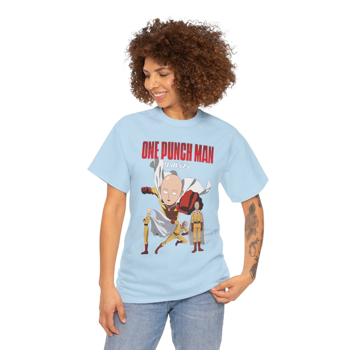 Saitama Unisex Heavy Cotton T-Shirt | One Punch Man Anime Graphic Tee