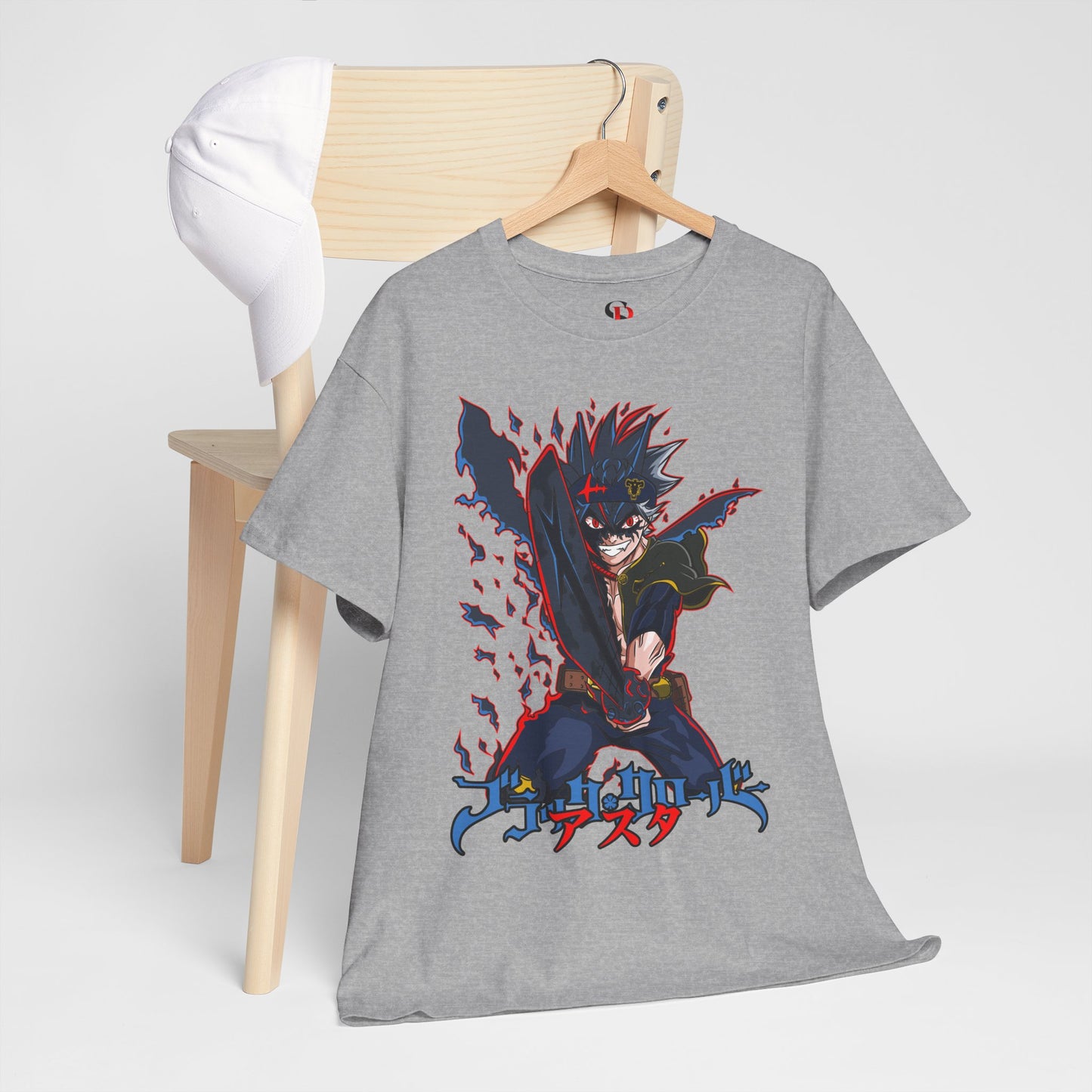 Black Asta Unisex Heavy Cotton T-Shirt | Black Clover Anime Streetwear Tee