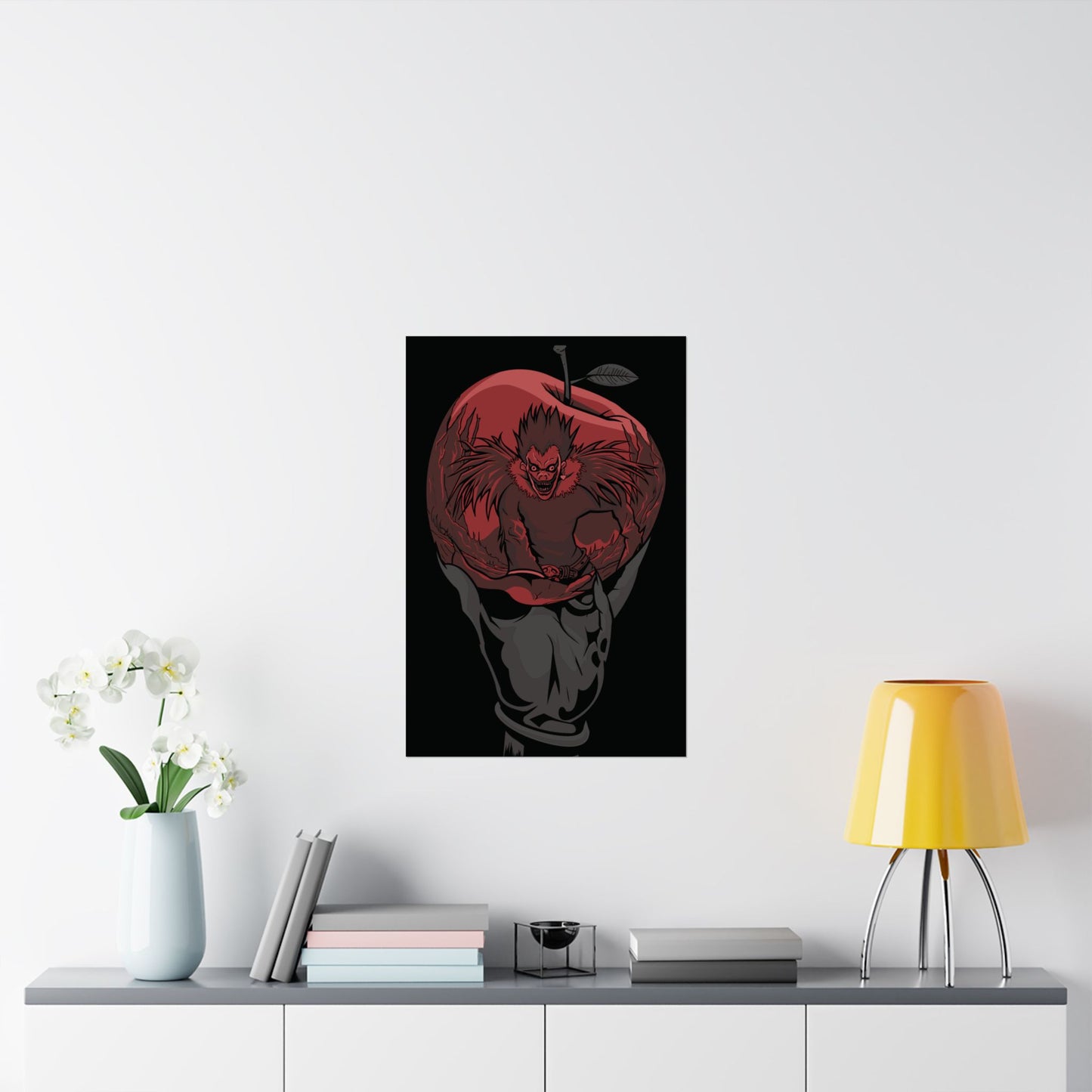 Shinigami Apple Matte Vertical Poster | Ryuk Death Note Wall Art