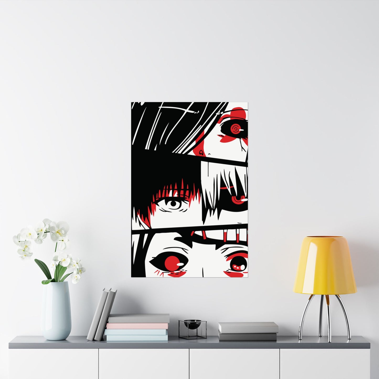 Tokyo Ghoul Crimson Gaze Matte Vertical Poster | Ken Kaneki Anime Wall Art