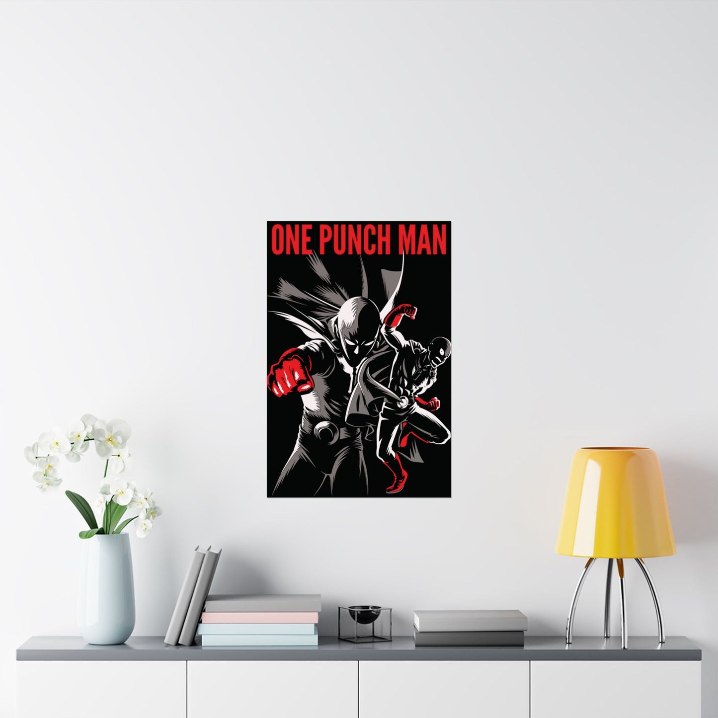 Saitama Serious Punch Anime Poster | Anime-Inspired Matte Wall Art | Manga Action Decor