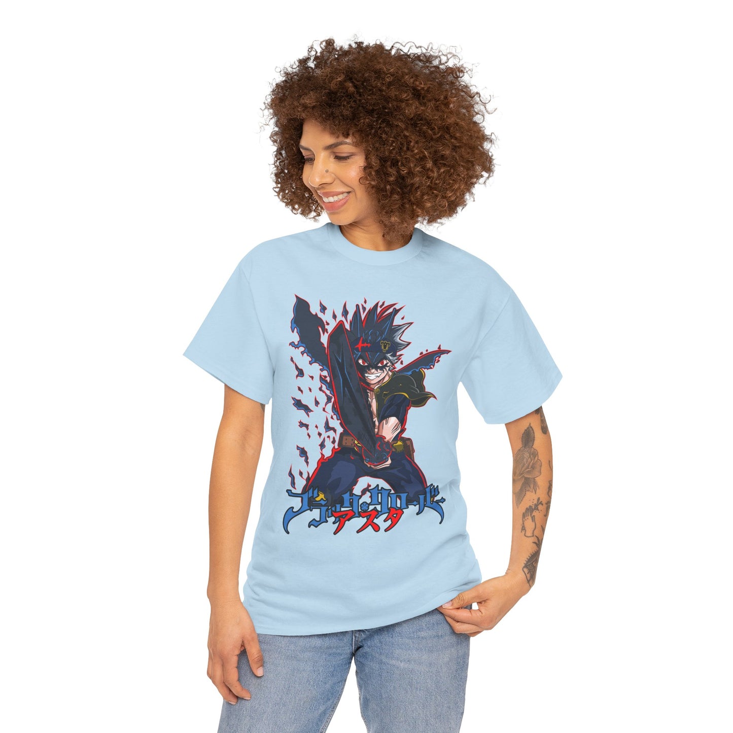 Black Asta Unisex Heavy Cotton T-Shirt | Black Clover Anime Streetwear Tee