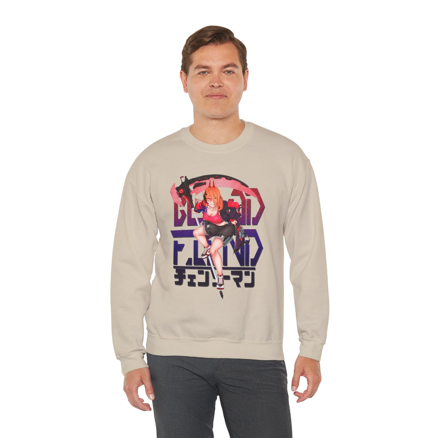 Blood Fiend Power III Unisex Heavy Blend Crewneck Sweatshirt | Chainsaw Man Anime Pullover