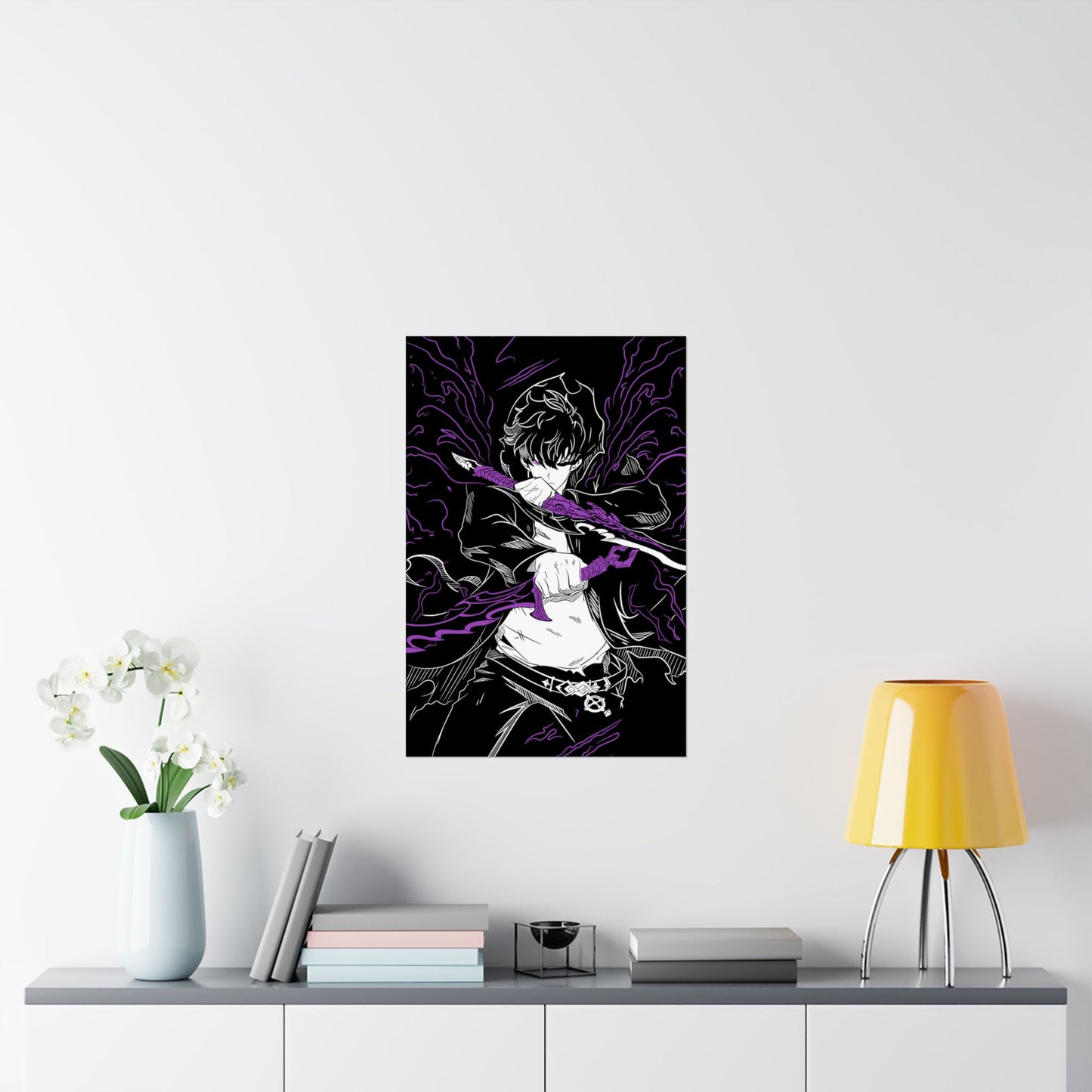 Sung Jinwoo Twin Daggers Matte Vertical Poster | Anime-Inspired Wall Art | Shadow Assassin Print