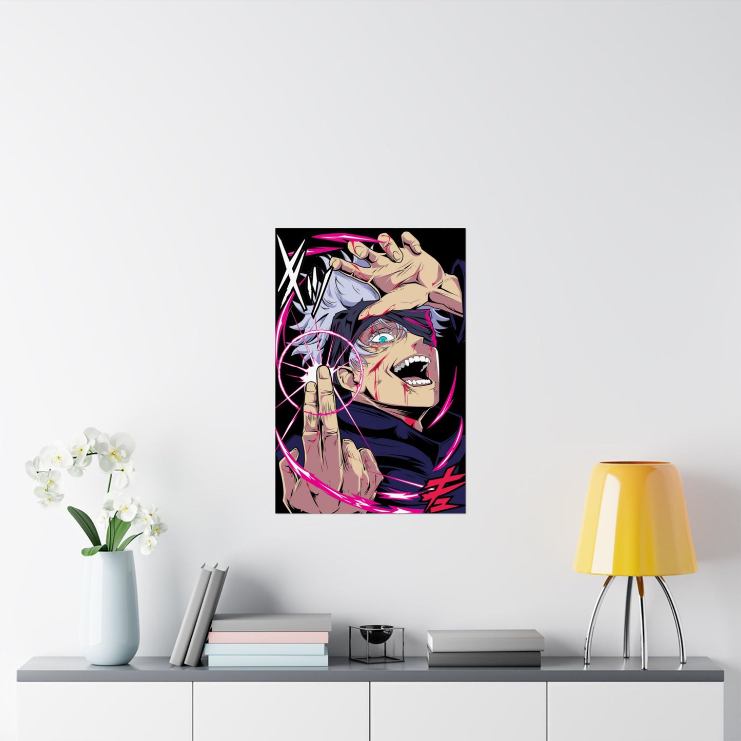 Satoru Gojo Reversal Red Matte Poster | Anime-Inspired Wall Art | Strongest Sorcerer Anime Decor | Otaku Manga Wall Print